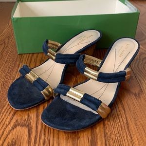 Kate Spade Navy/Gold Heels Size 9